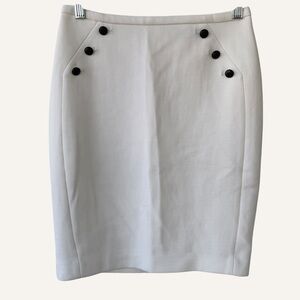 White House Black Market Ivory‎ Pencil Skirt with Royal Accents Size 00